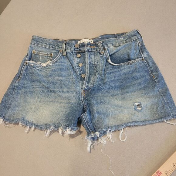 Zara High Rise Distressed Jean Short Size 29 - Picture 1 of 7